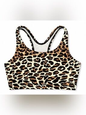 BROWN AND TAN CHEETAH PRINT SPORTS BRA